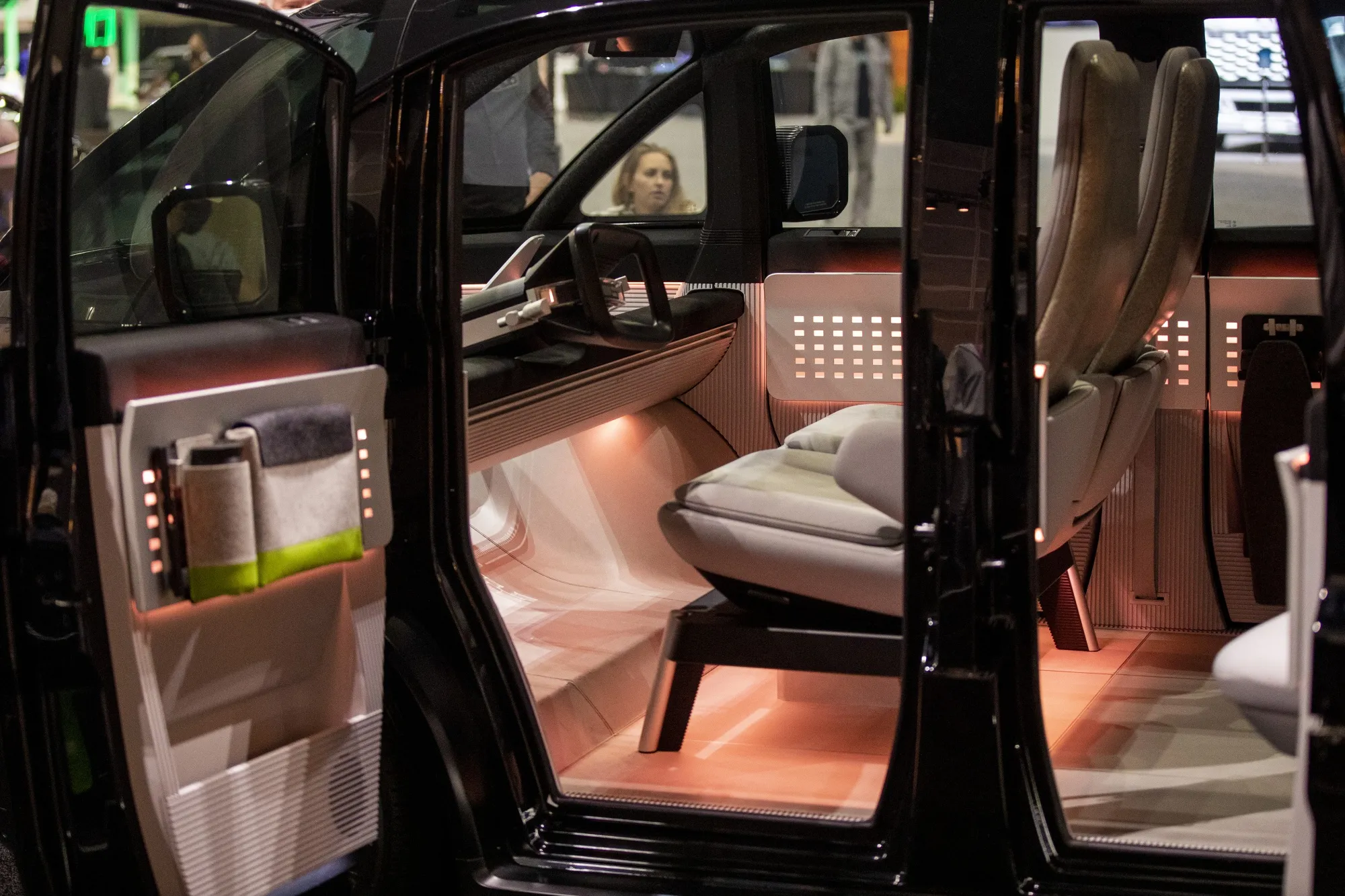 The electric Canoo Lifestyle Vehicle at the LA Auto in Nov. 2021.