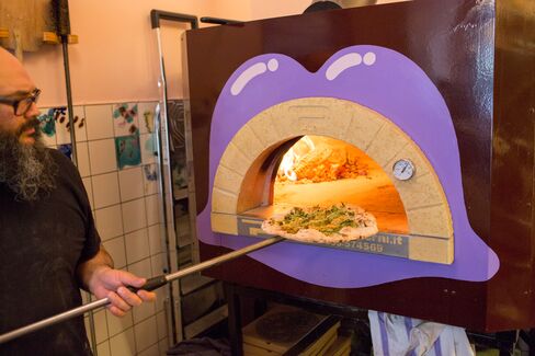 The pizza oven.