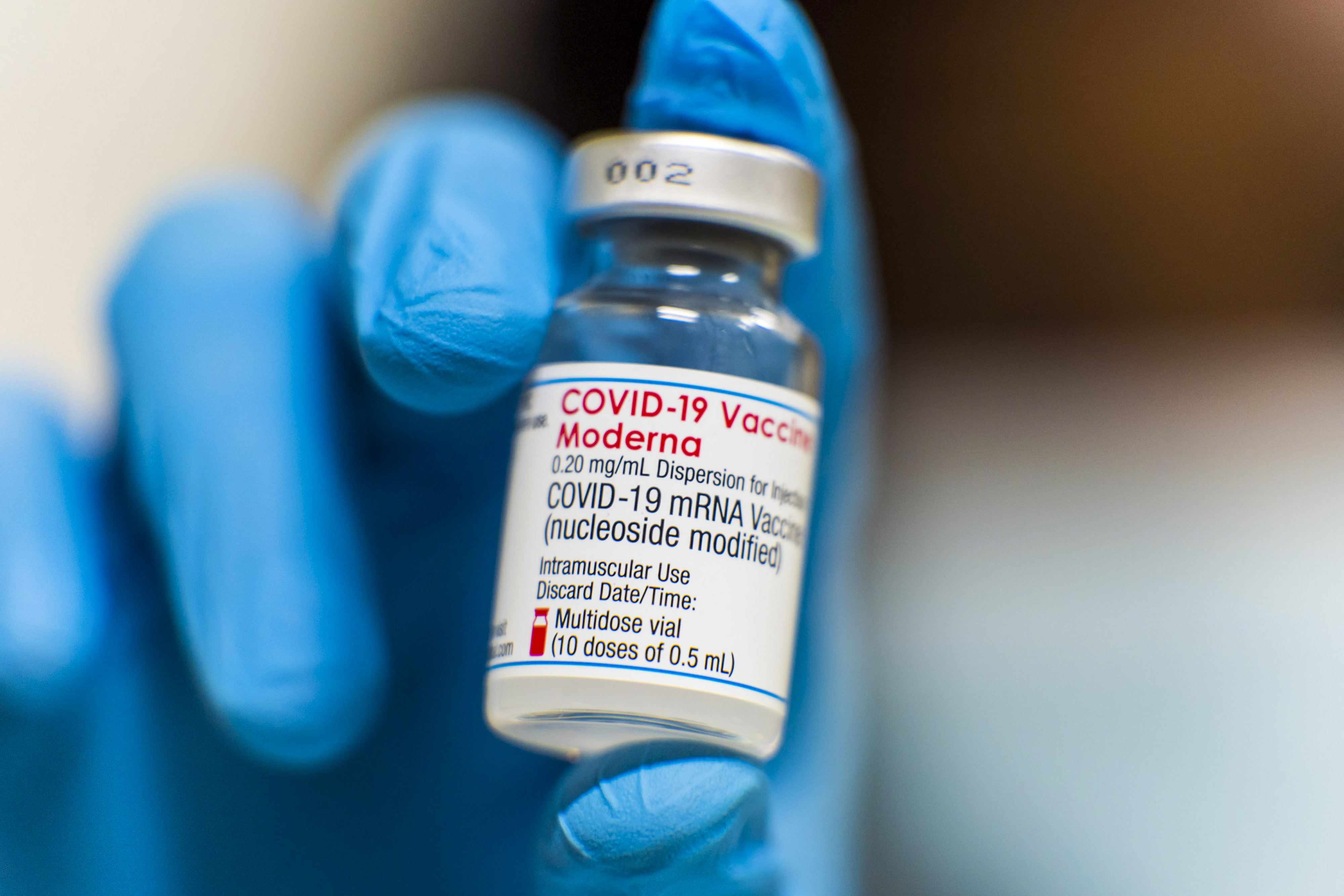 A vial of the Moderna Covid-19 vaccine.