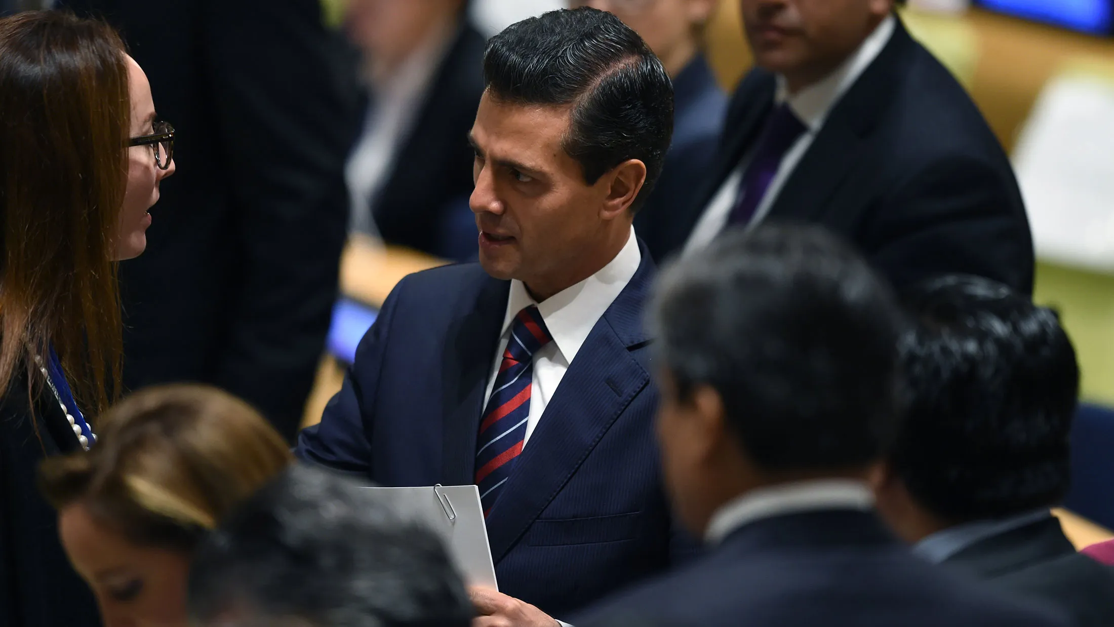 Mexican President Enrique Pena Nieto meets during the 71st session of the United Nations in New York on Sept. 19, 2016.
