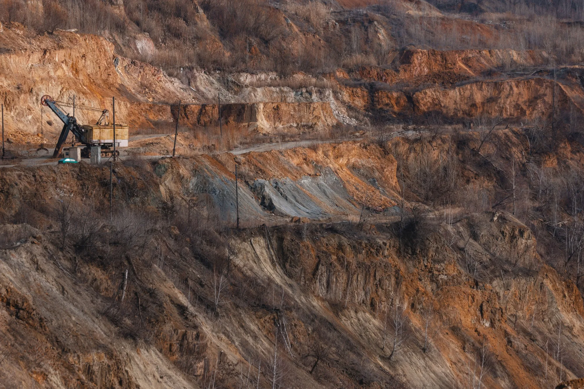 An excavator at a graphite mine in the Kirovohrad region, Zavallya, Ukraine.