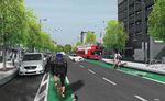 A rendering of a proposed &quot;Mini-Holland&quot; street design scheme in Enfield.