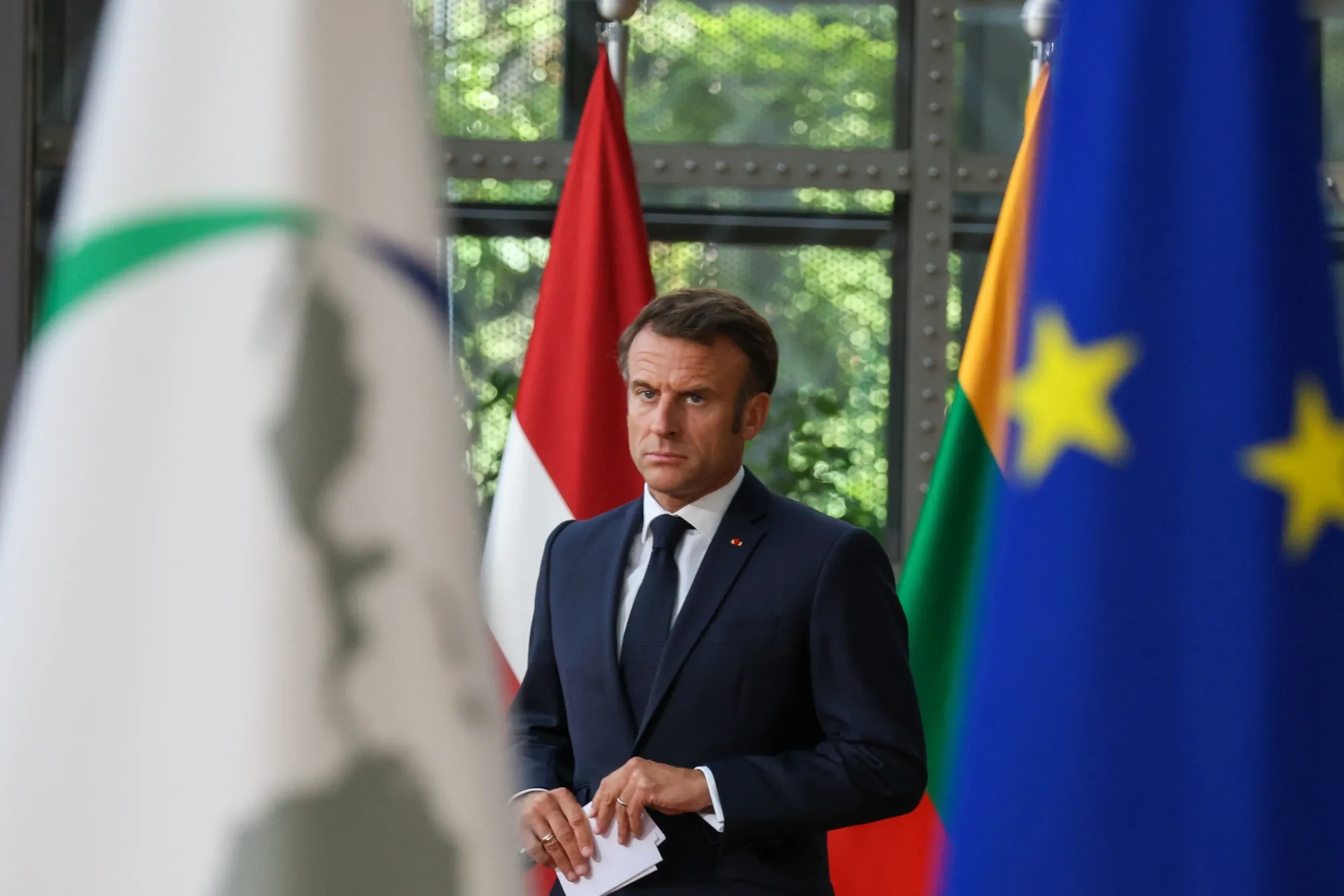 Emmanuel Macron in Brussels, Belgium, on July 18.
