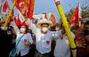 Pedro Castillo during the closing rally of his campaign in Lima on April 8.