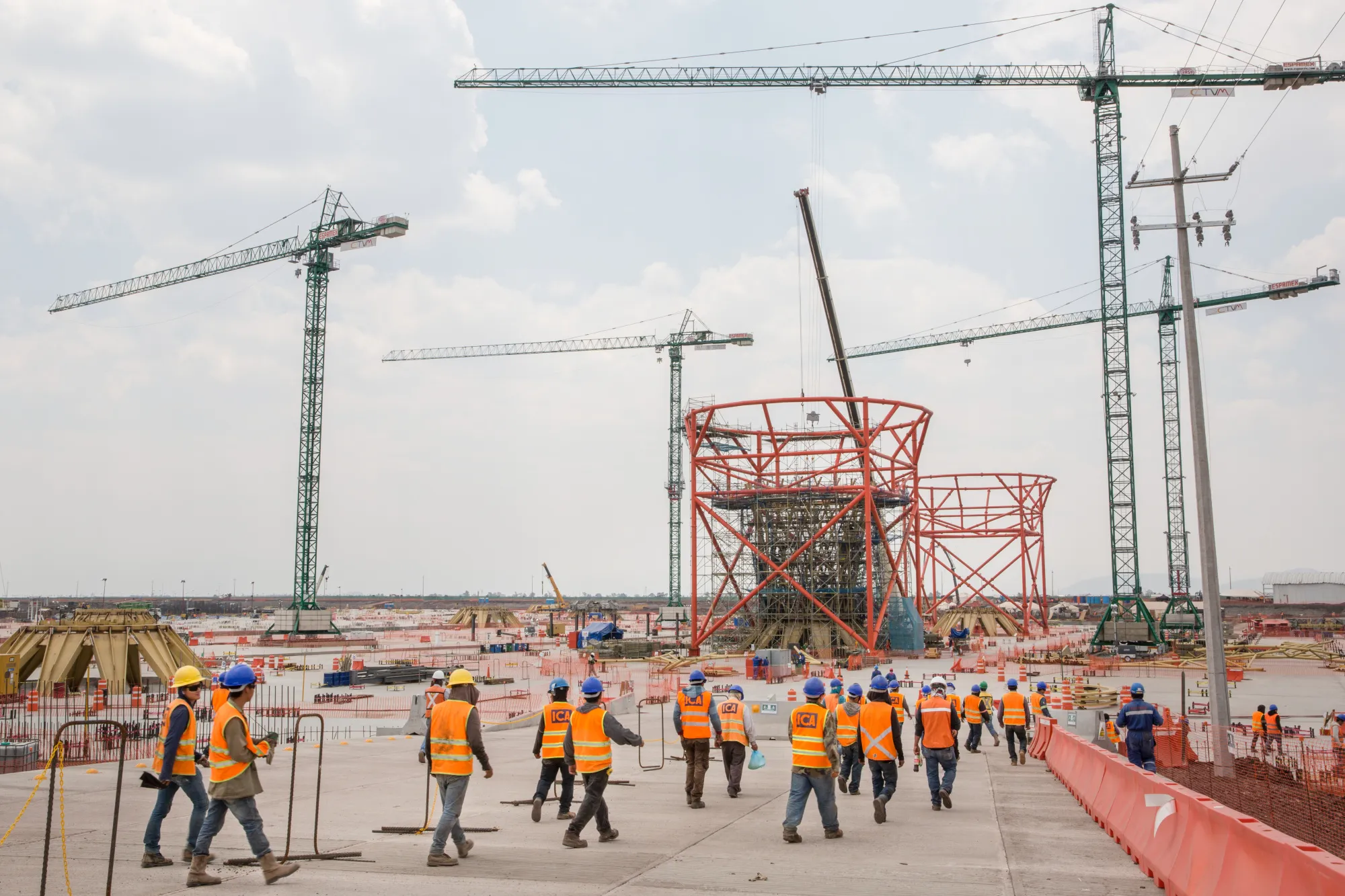 Construction at the New International Airport of Mexico City (NAICM) in Texcoco, Mexico, on April 13.&nbsp;