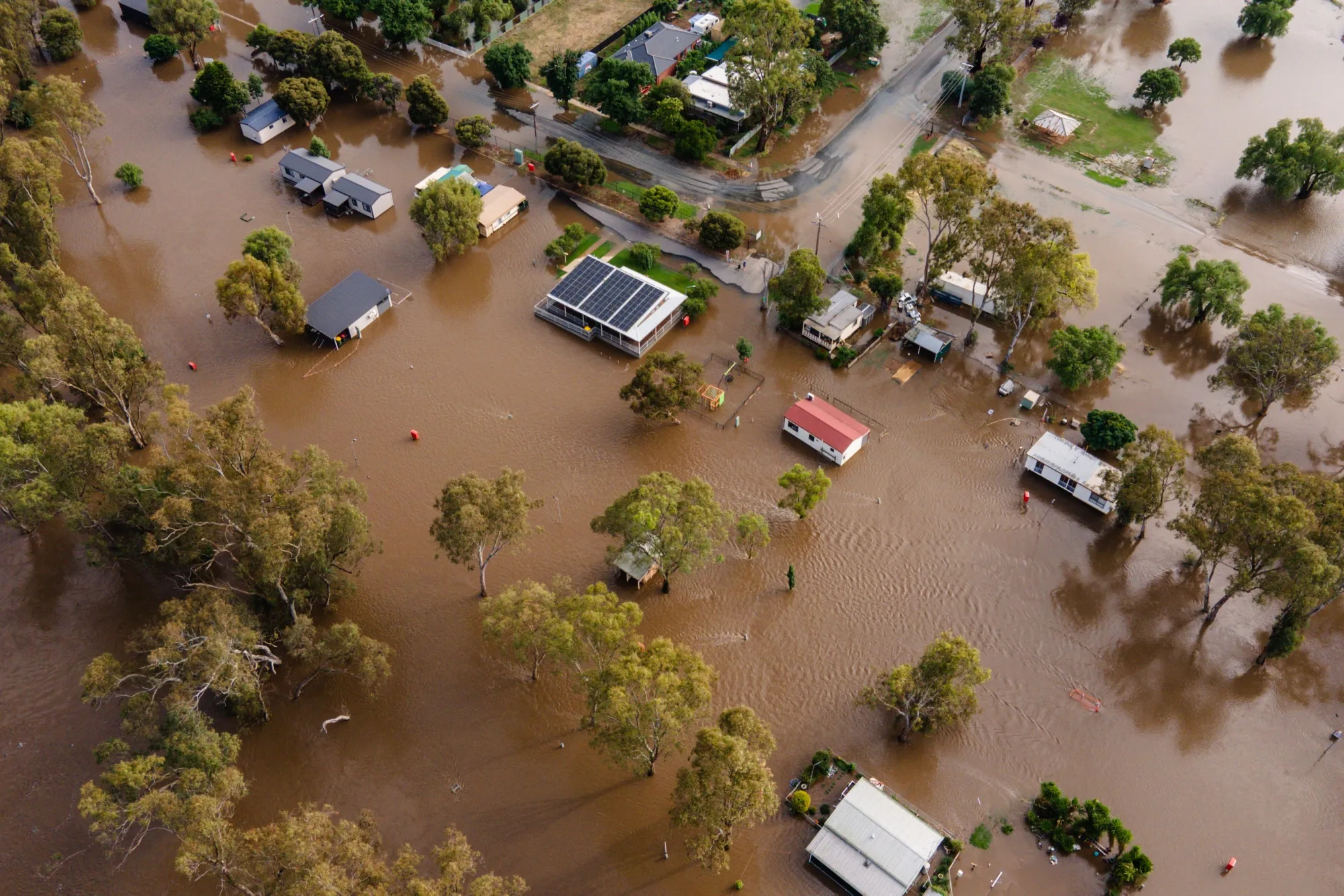 Flooding that affected the Rochester township in Australia in Jan. 2024.
