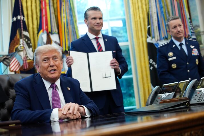 President Trump Makes An Announcement And Signs Executive Order From The Oval Office