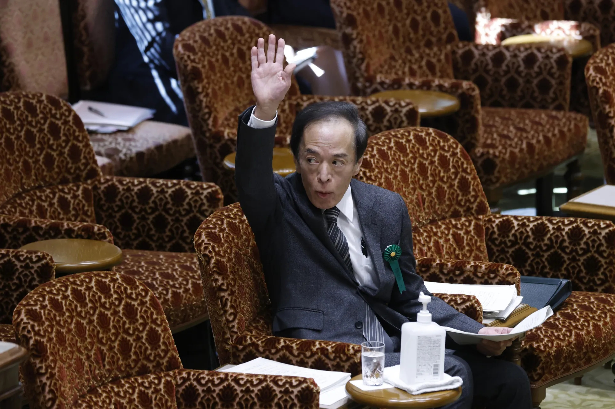 Kazuo Ueda, nominee for governor of the Bank of Japan, attends a confirmation hearing at the upper house of parliament.