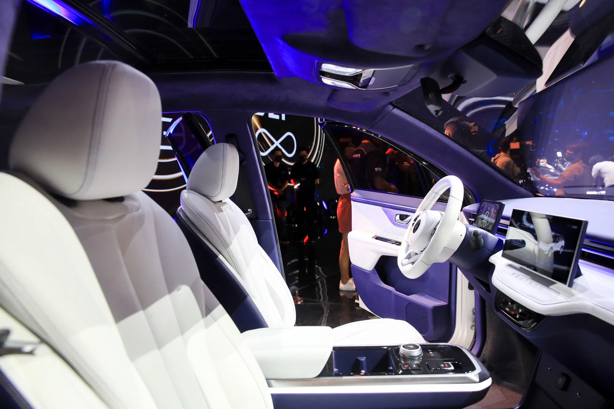 The interior a Foxconn Technology Group&nbsp;electric sport utility vehicle&nbsp;in Taipei, Taiwan.&nbsp;