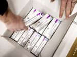 Boxes of AstraZeneca's Covid-19 vaccines.