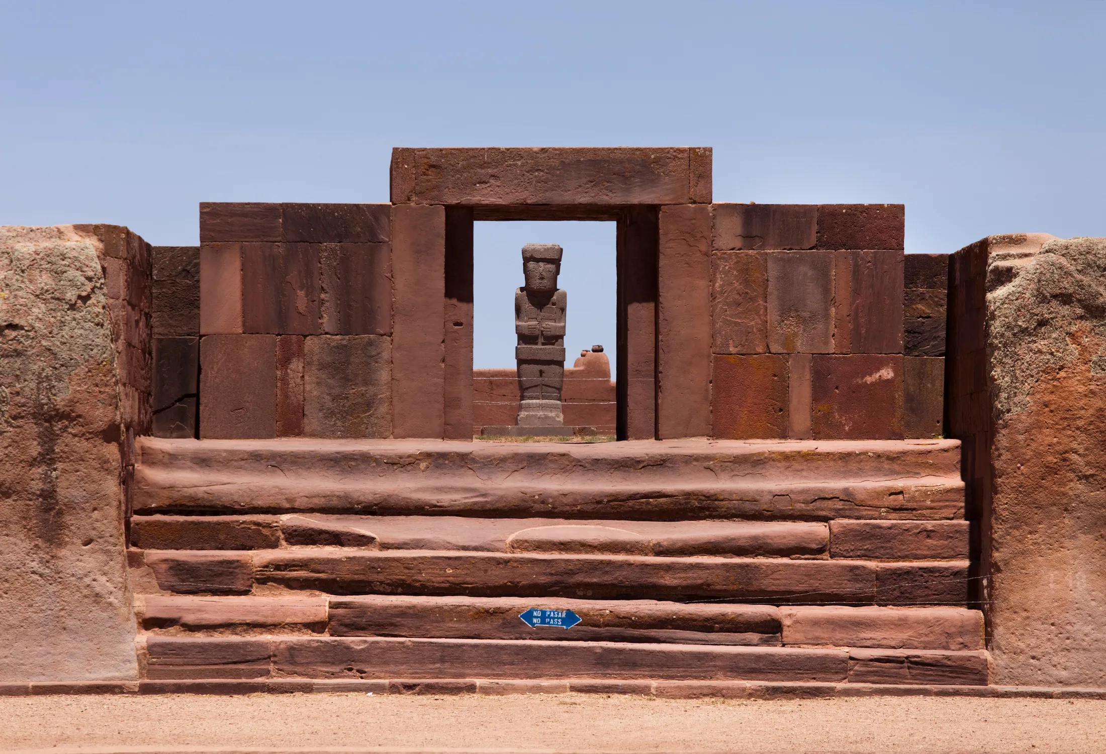 The megalithic entrance to the Kalasasaya mound at Tiwanaku.