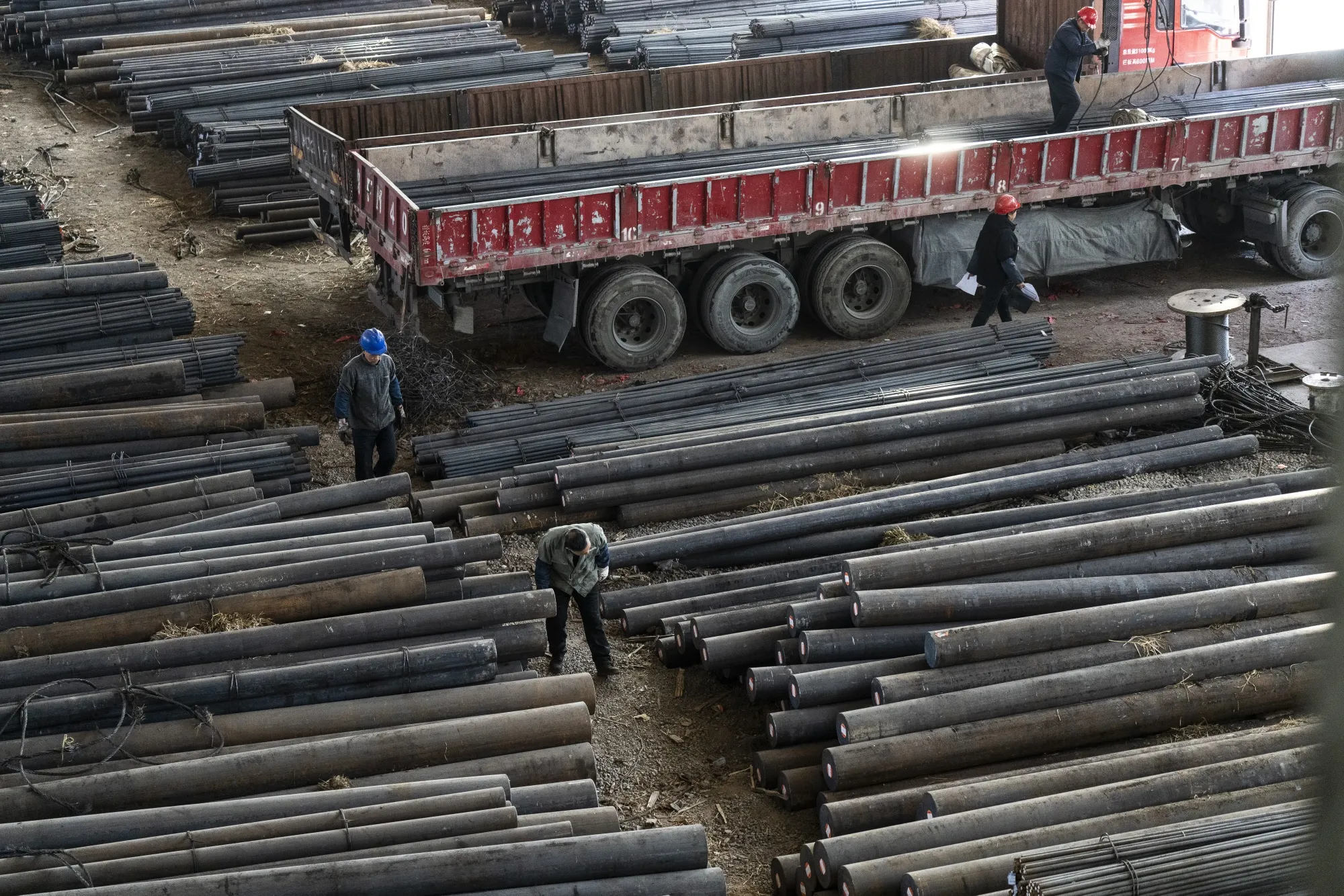 A steel storage warehouse in Hangzhou, China.