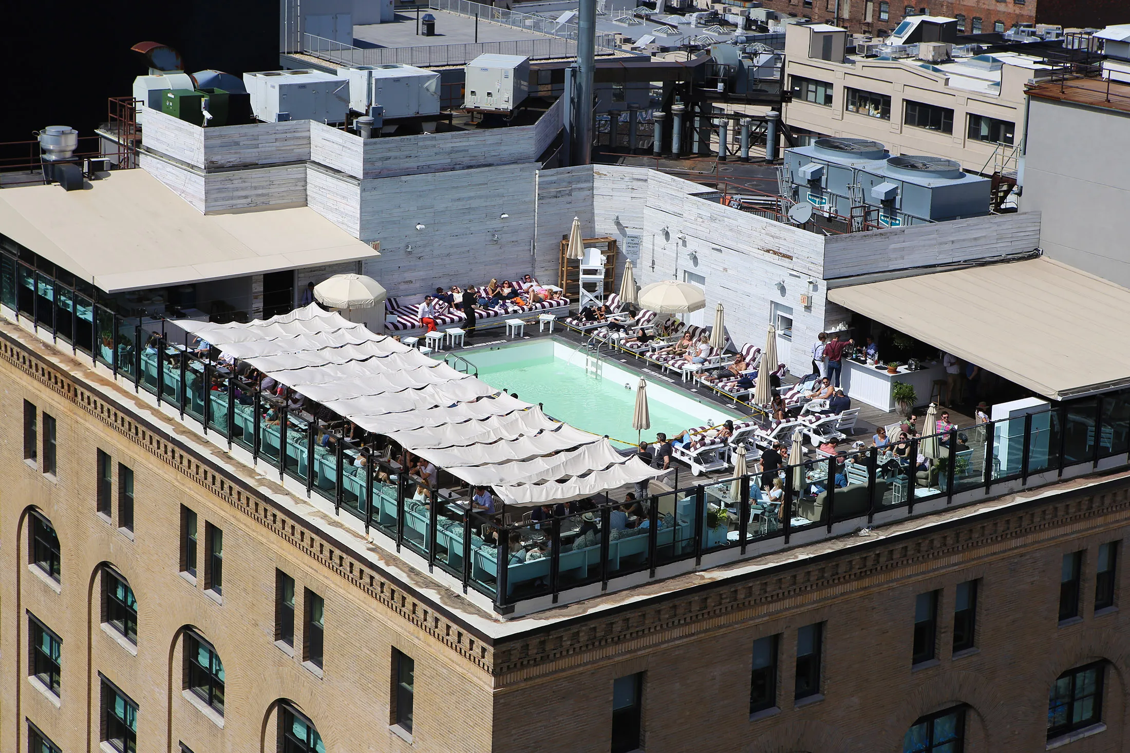 The rooftop pool of the Soho House New York.