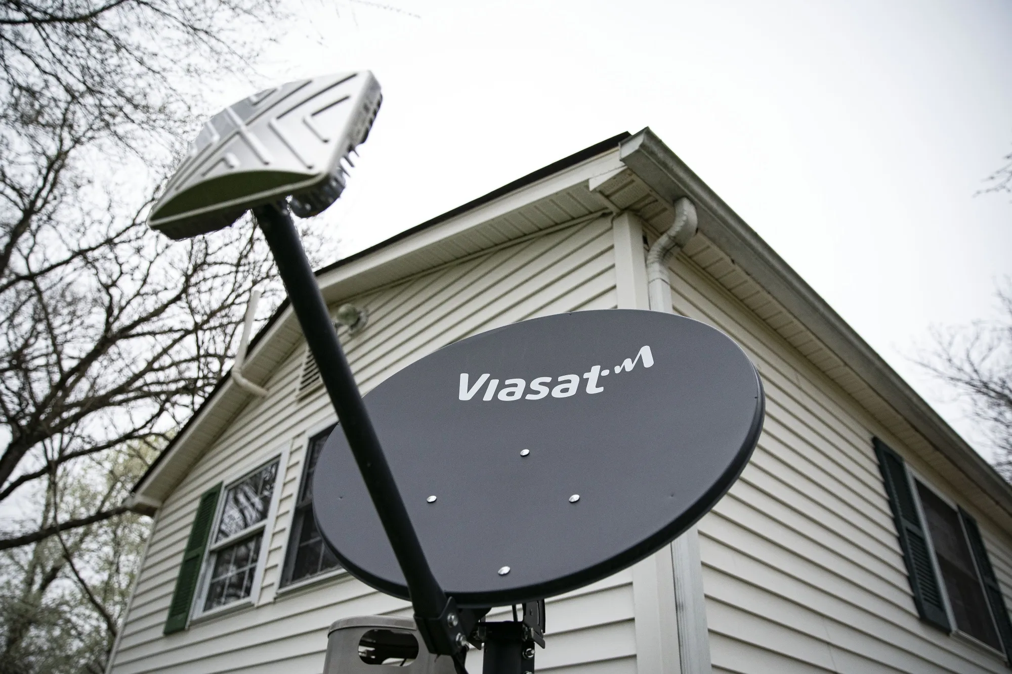 A Viasat internet satellite dish.
