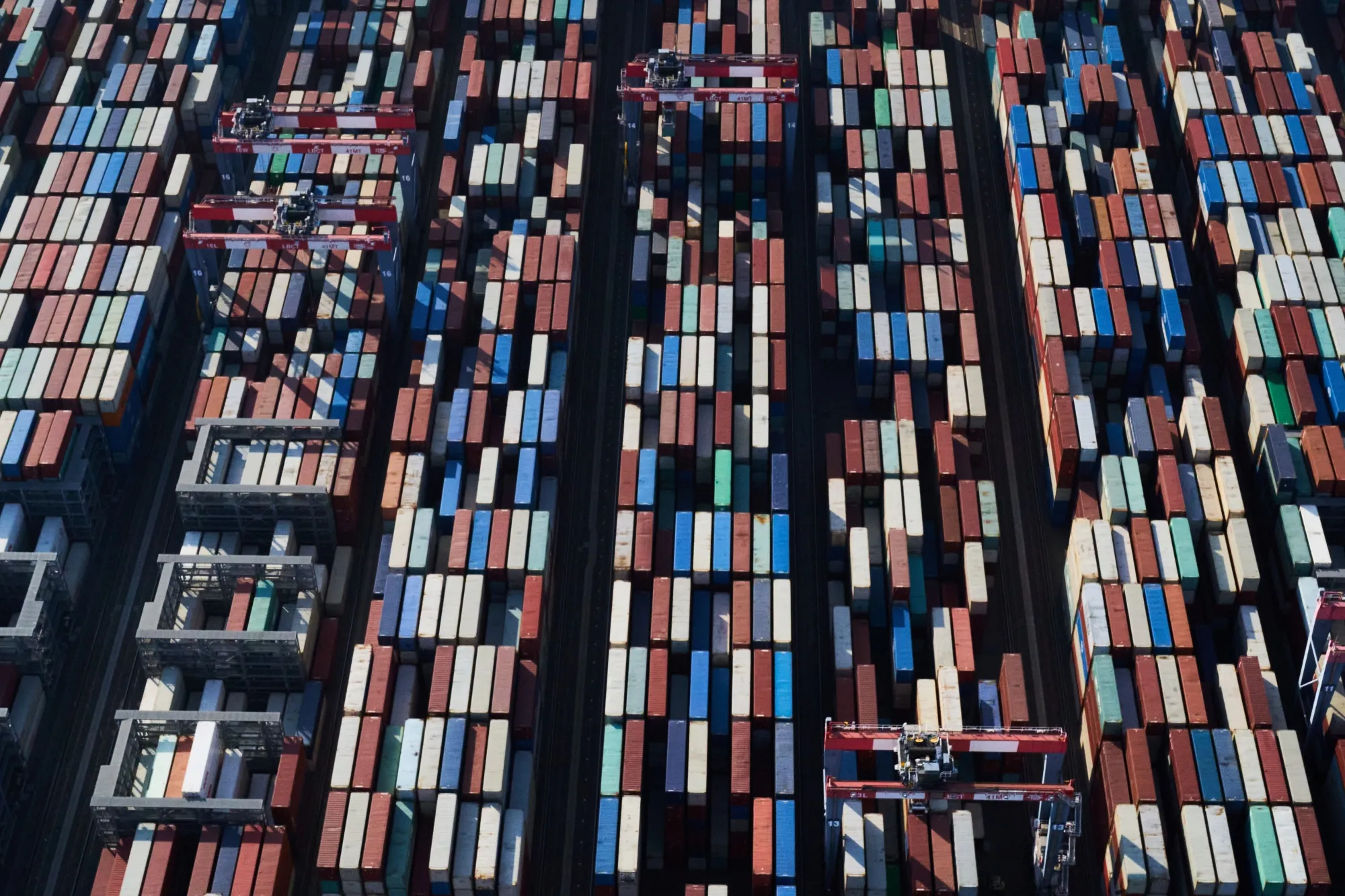 Shipping containters at the Port of Long Beach in California.