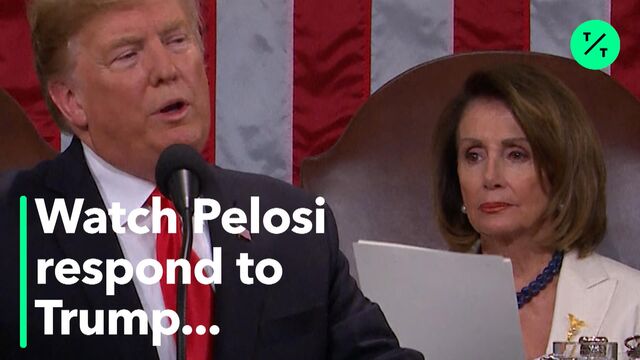 Pelosi Gives Vivid Response To Trump With Gestures, Expression - Bloomberg