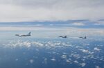 Warplanes of the Chinese PLA during combat training exercises around Taiwan, on Aug. 7.