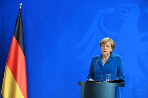 Angela Merkel makes a statment on July 23.