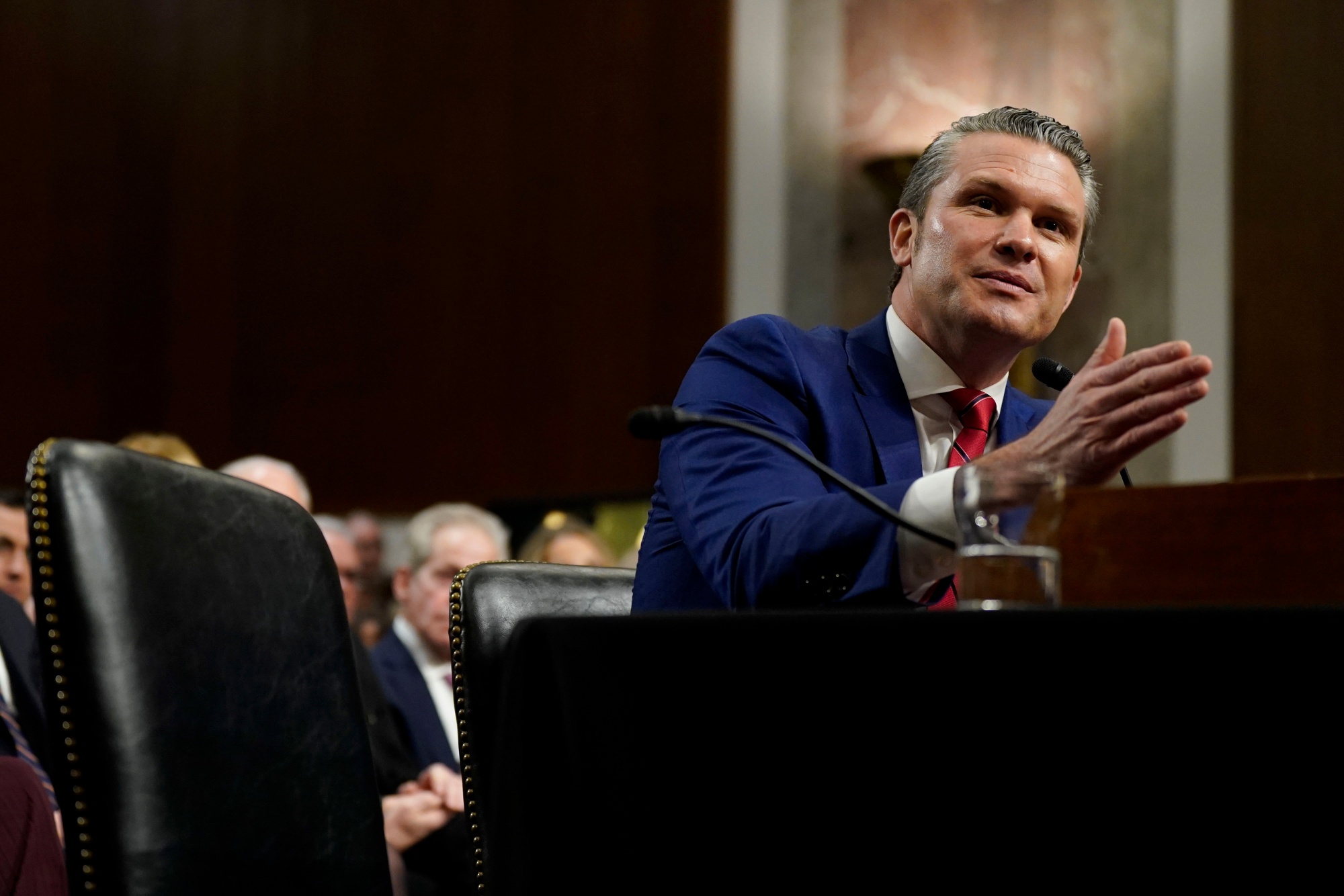 Pete Hegseth during a Senate Armed Services Committee confirmation hearing in Washington, DC, on Jan. 14.