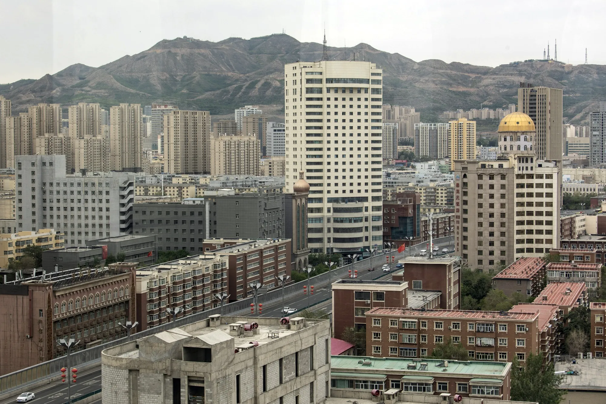 Buildings in Urumqi, Xinjiang province, China.