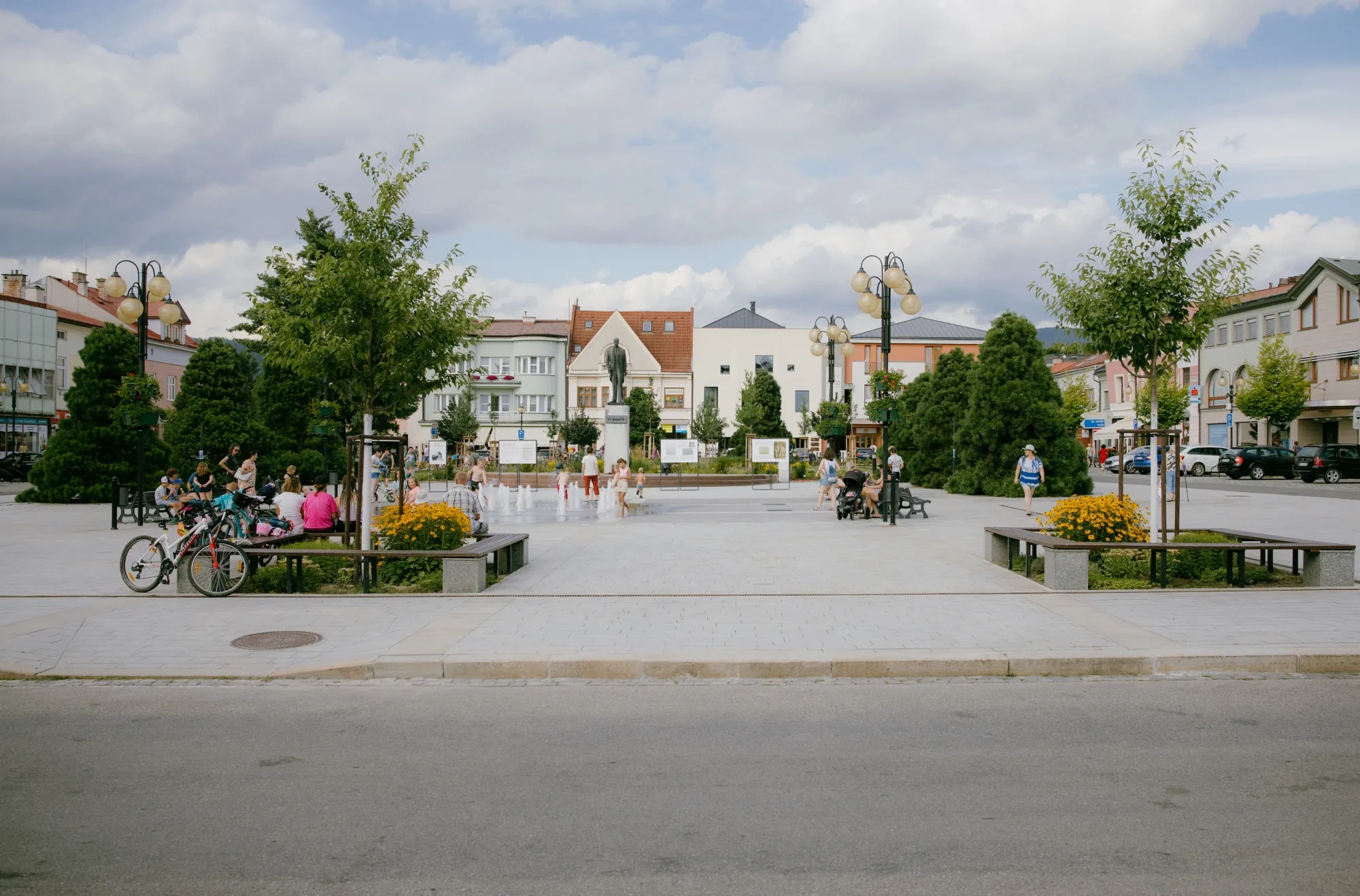 The central square in Roznov pod Radhostem, which has about 16,000 inhabitants.&nbsp;