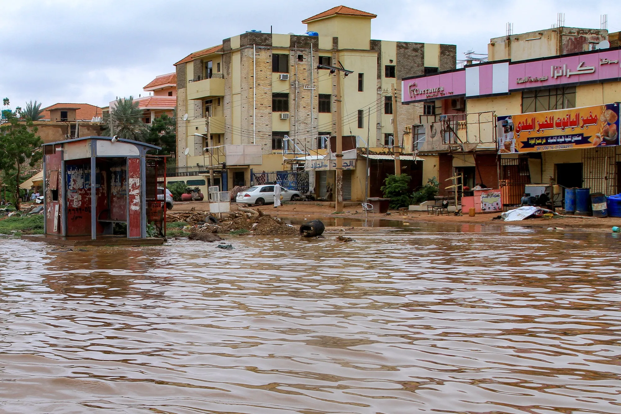 Floodwaters in Khartoum, Sudan, on Aug. 27.