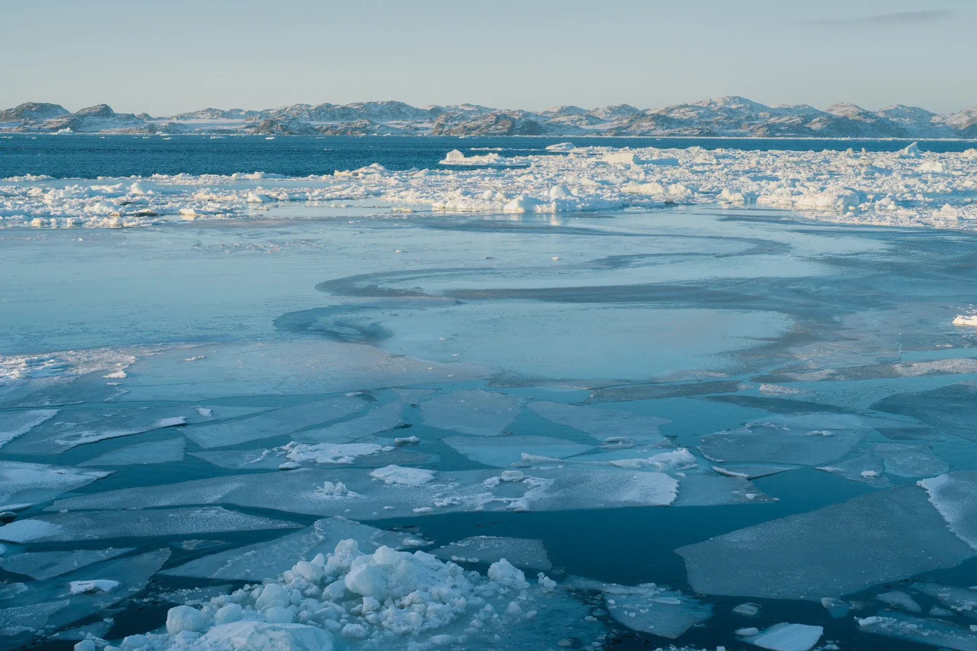 Sea ice in a fjord in Nuuk, Greenland, on Monday, Nov. 3, 2025.&nbsp;