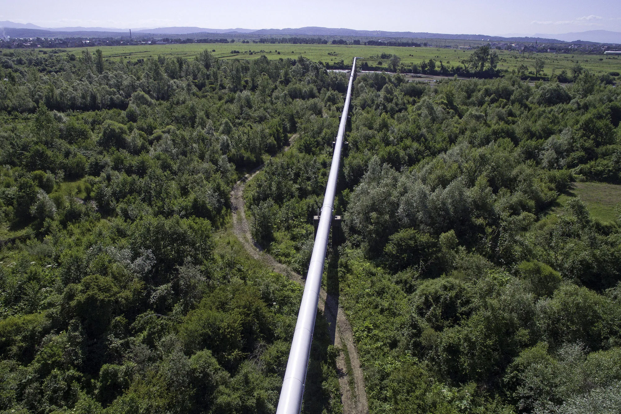 The Trans-Siberian pipeline near Mukachevo, Ukraine.
