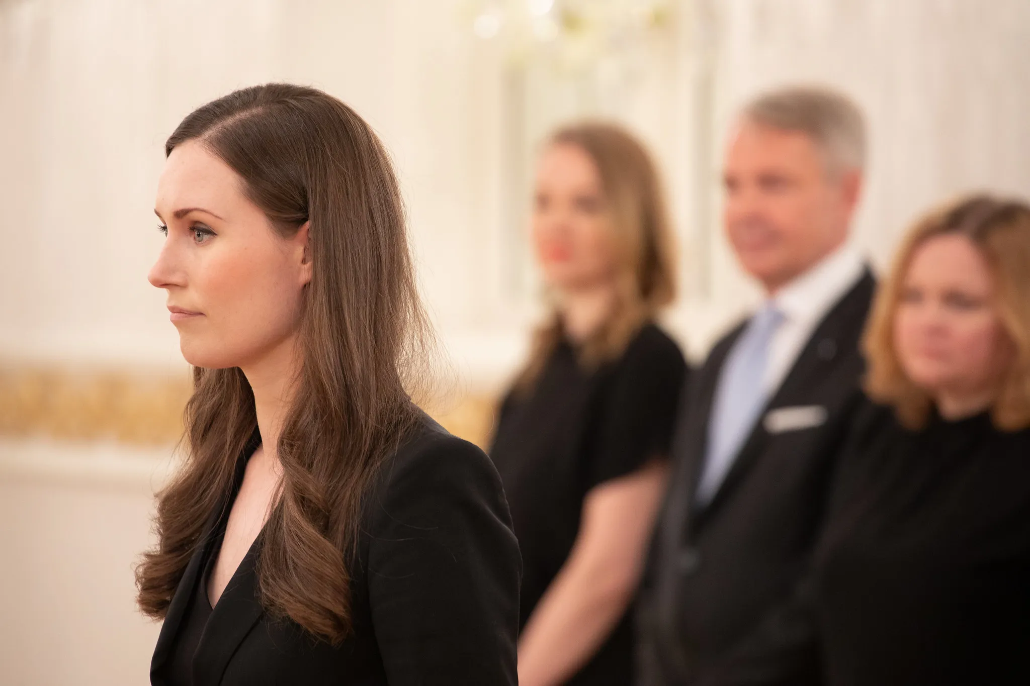 Finnish Prime Minister Sanna Marin is sworn in&nbsp;at the Presidential Palace in Helsinki, on Dec. 10.