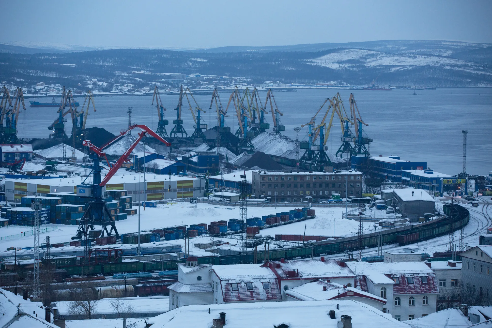The port of Murmansk, Russia.