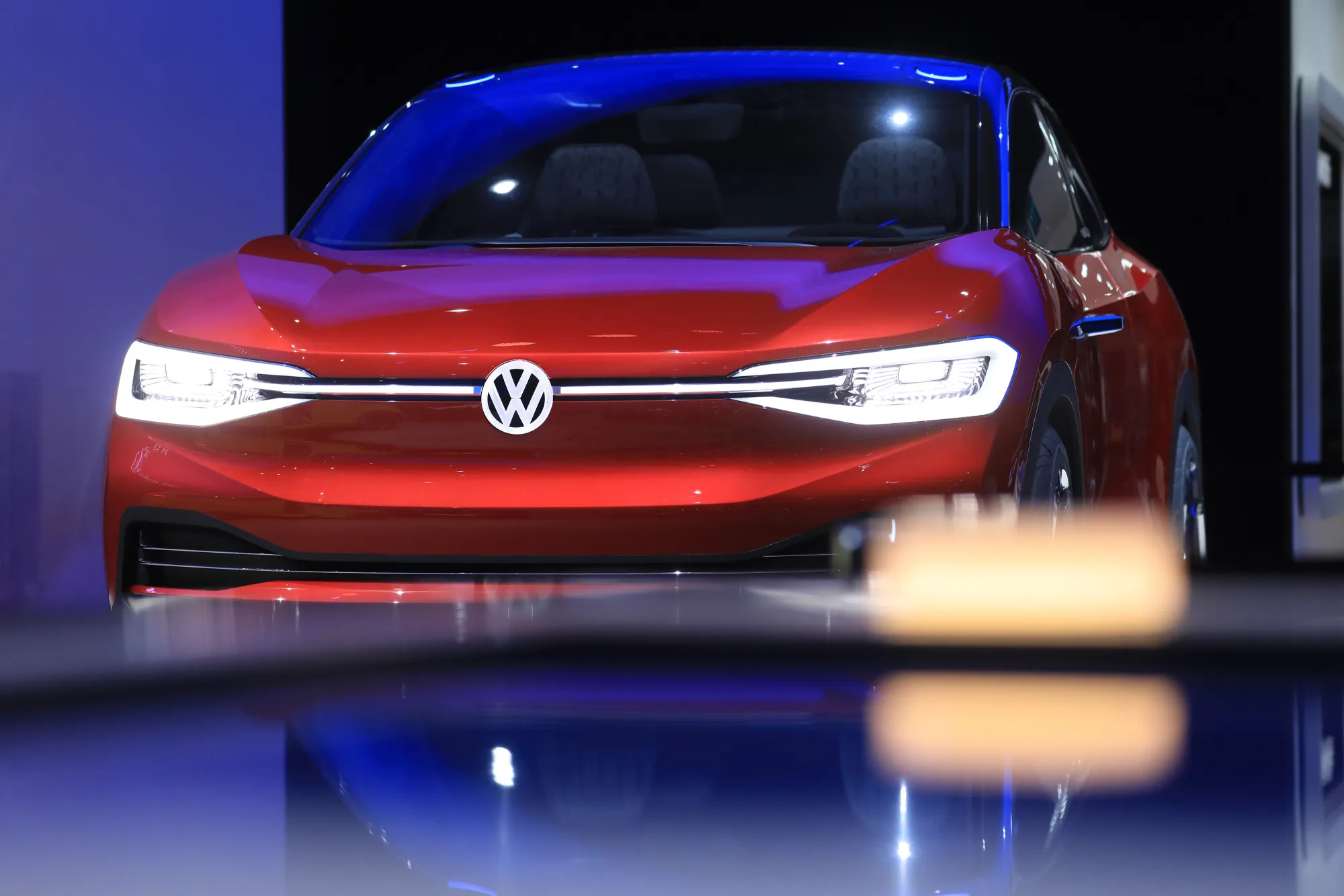 A Volkswage&nbsp; I.D. Crozz concept electric car.