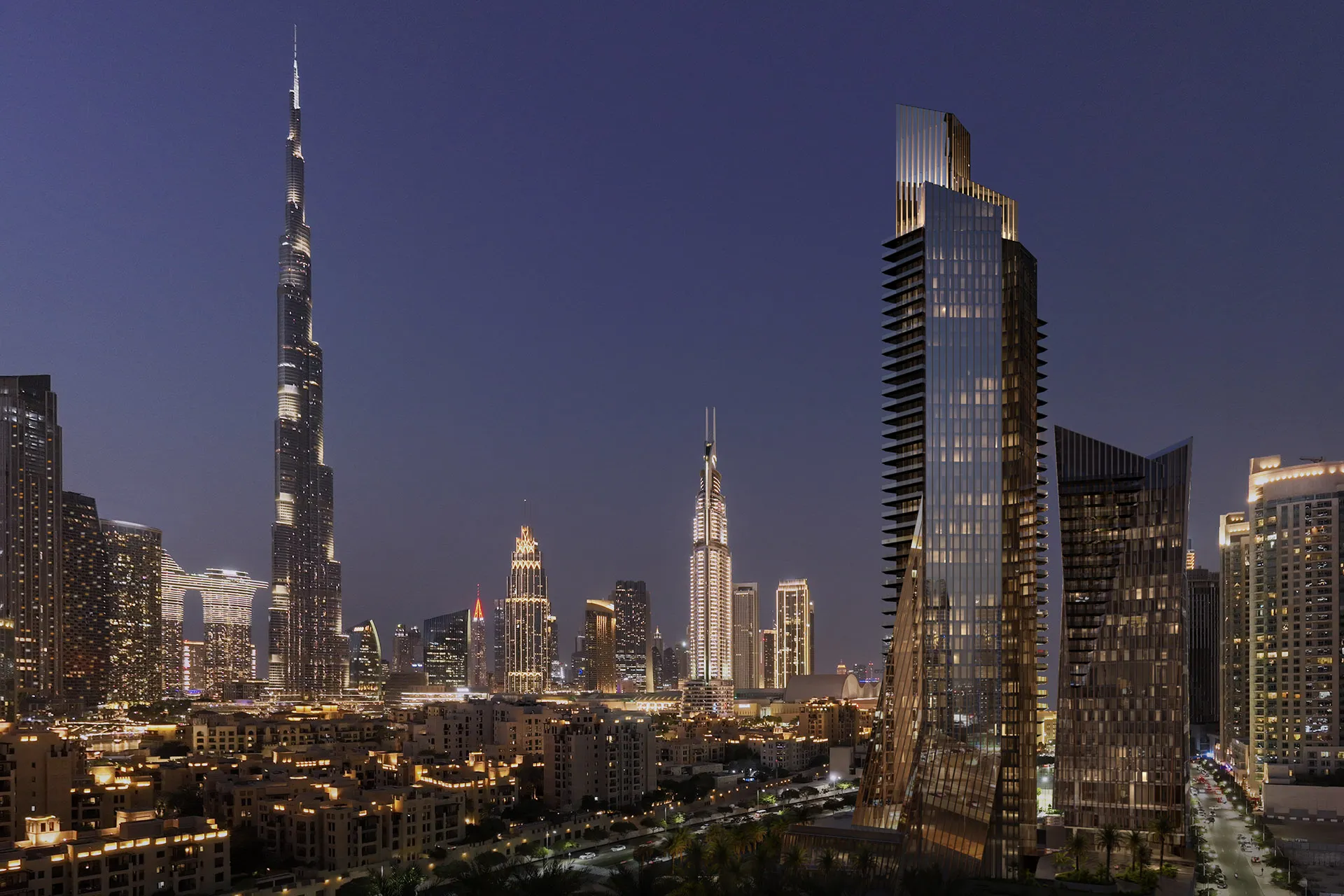 The proposed Baccarat Hotel and Residences would have a spectacular view of the Burj Khalifa.