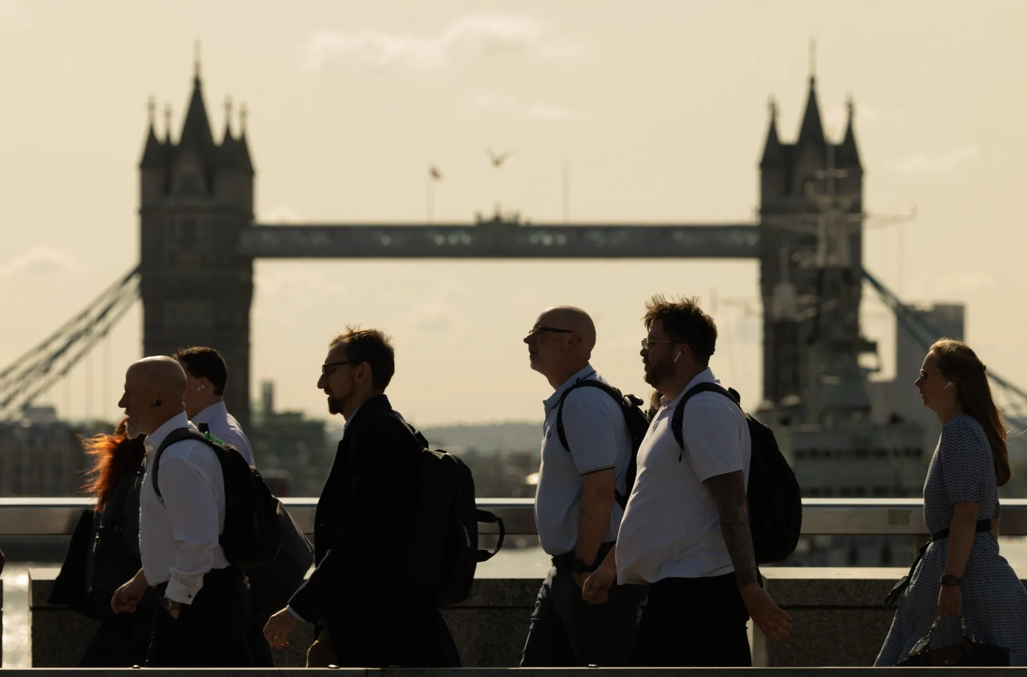 Commuters in London.
