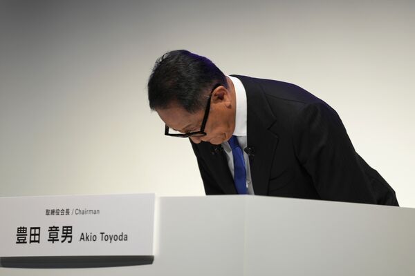 Toyota Motor Chairman Akio Toyoda News Conference On Safety Test Misconduct