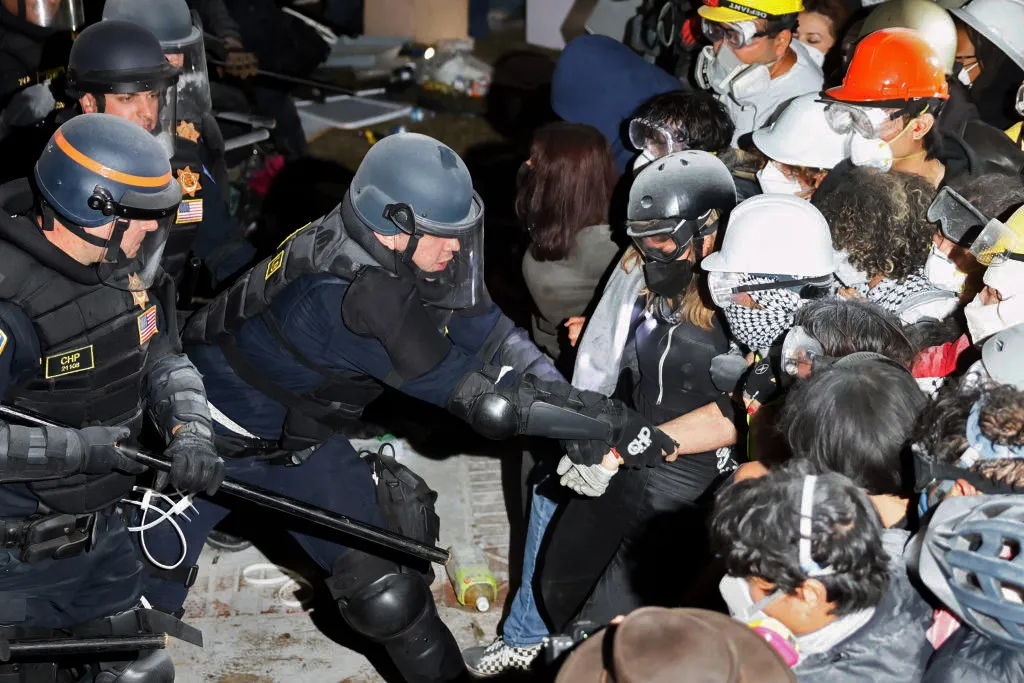 Police make an arrest as they confront&nbsp;pro-Palestinian students at the University of California, Los Angeles (UCLA) on May 2.&nbsp;