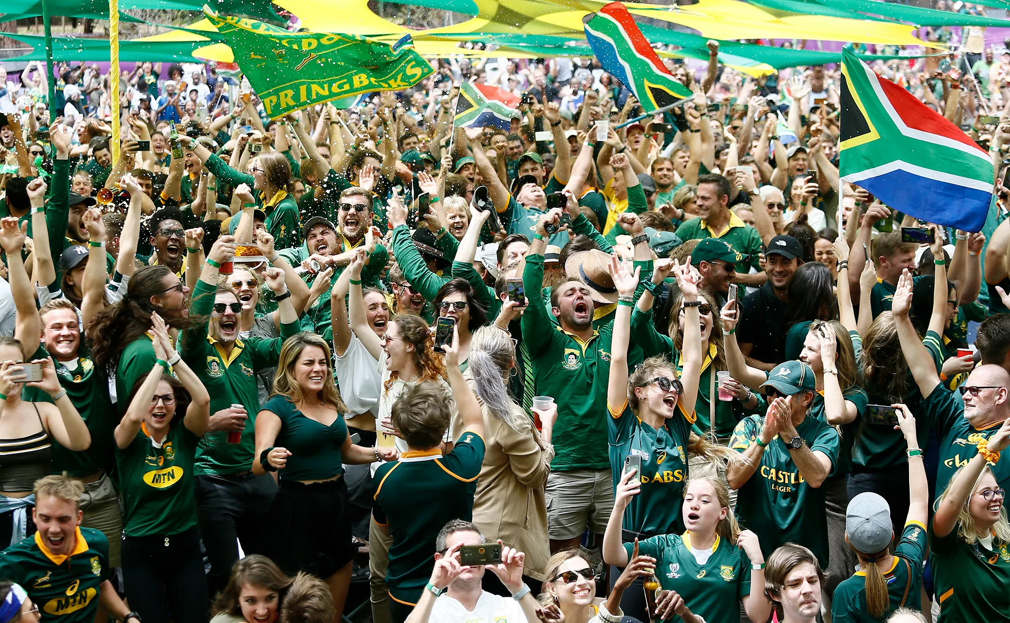 South Africans celebrate after winning&nbsp;the Rugby World Cup 2019 Final.