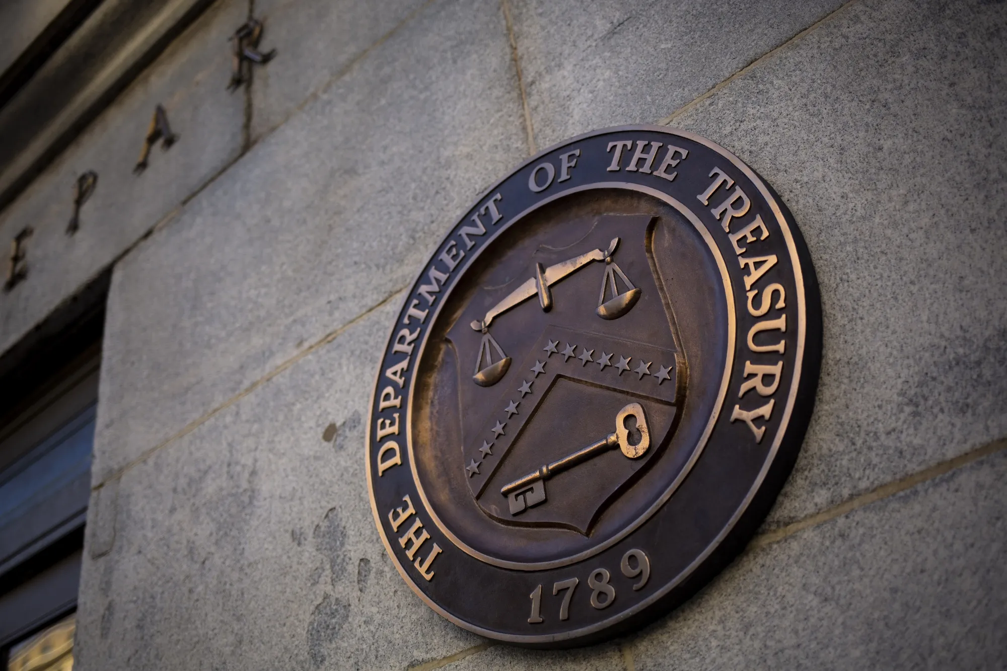 The US Treasury department&nbsp;building in Washington, DC.