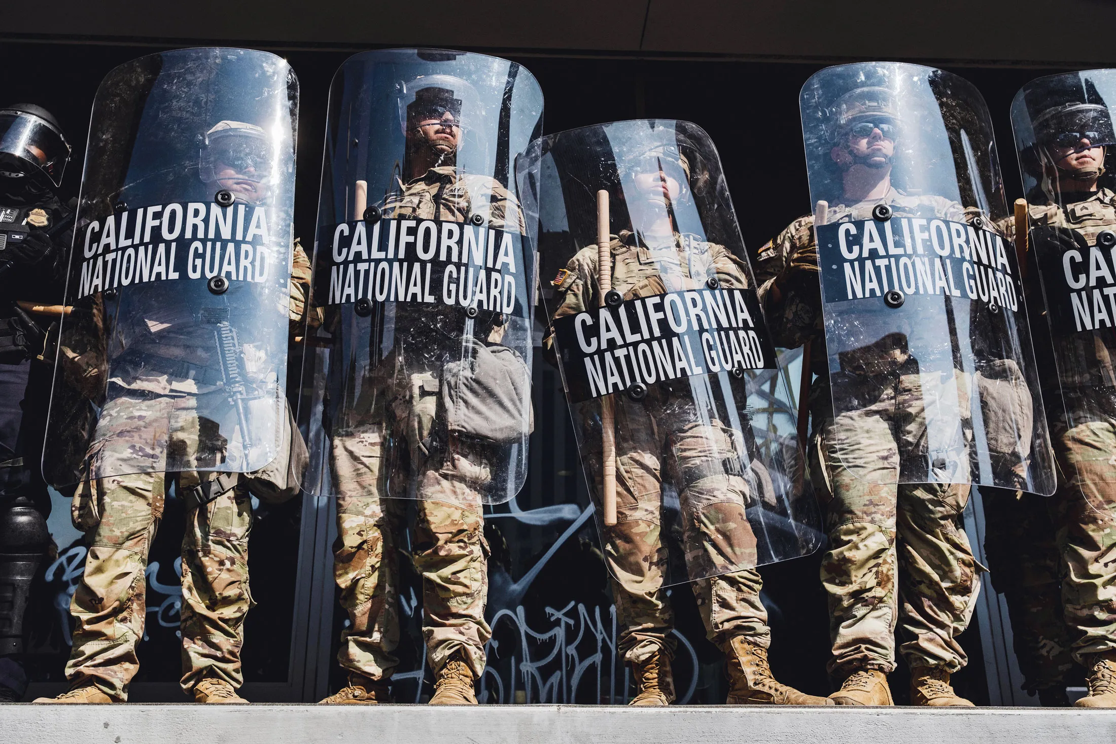 California National Guard in Downtown Los Angeles.