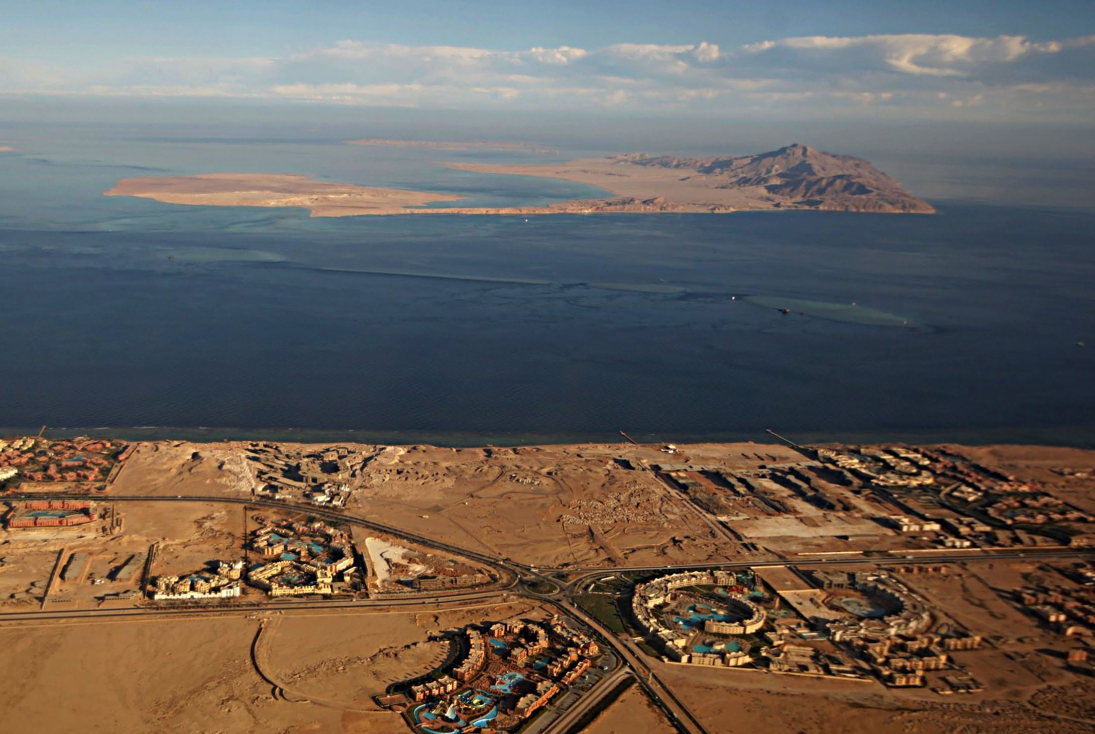 Tiran and Sanafir, between Egypt's Sinai Peninsula and Saudi Arabia on Jan. 14, 2014.
