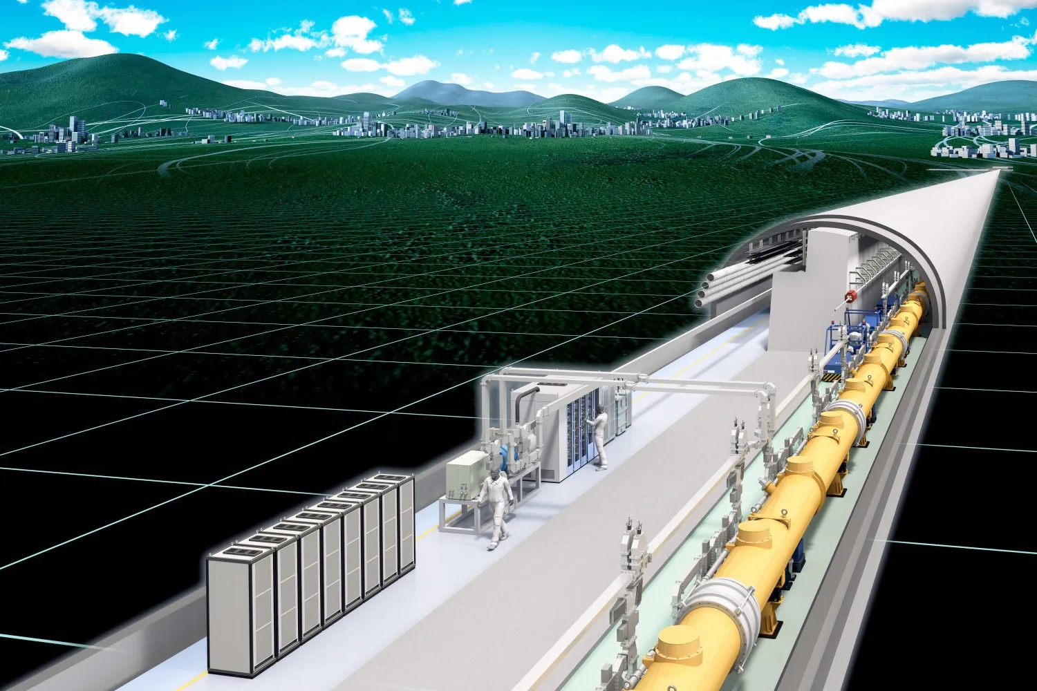 An artist rendering of International Linear Collider (ILC)