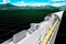 An artist rendering of International Linear Collider (ILC)