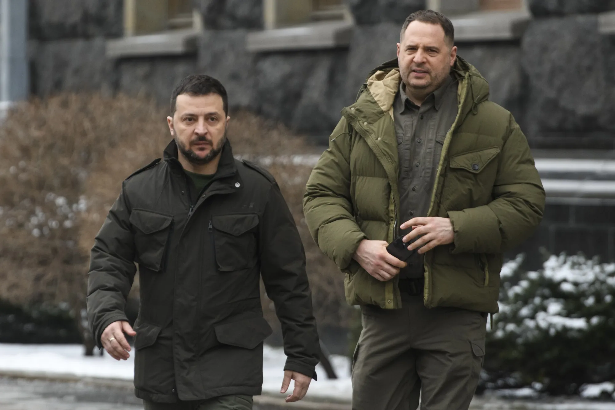 Volodymyr Zelenskiy and Andriy Yermak in January 2024.