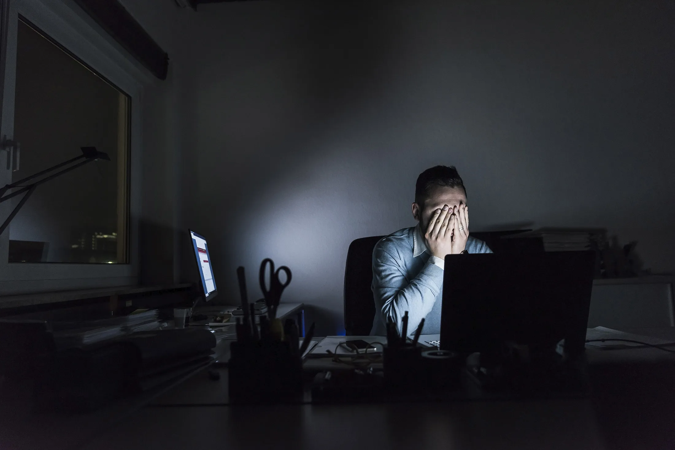 RF home office stress millennial wfh male
