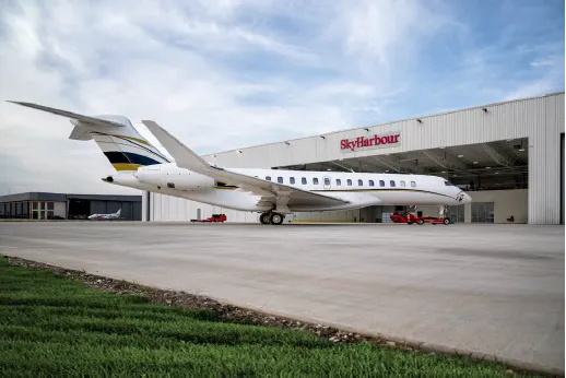 Sky Harbour’s hangers and storage facilities at Addison Airport in Addison, Texas.