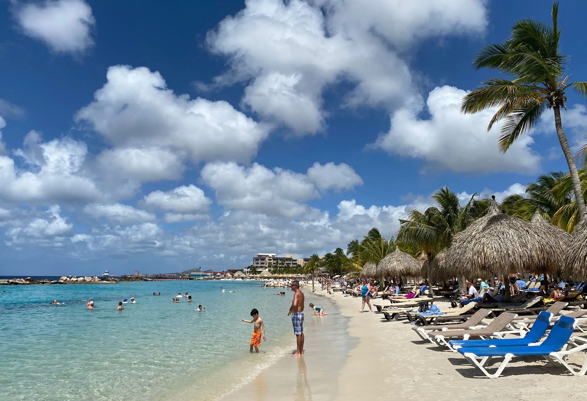 Mambo beach south of Willemstad, Curacao, in the Dutch Caribbean.