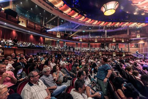 The Royal Theater is the main performance space and largest entertainment venue on the cruise liner. It can seat 1,380 guests. The current show: Grease, the Musical.