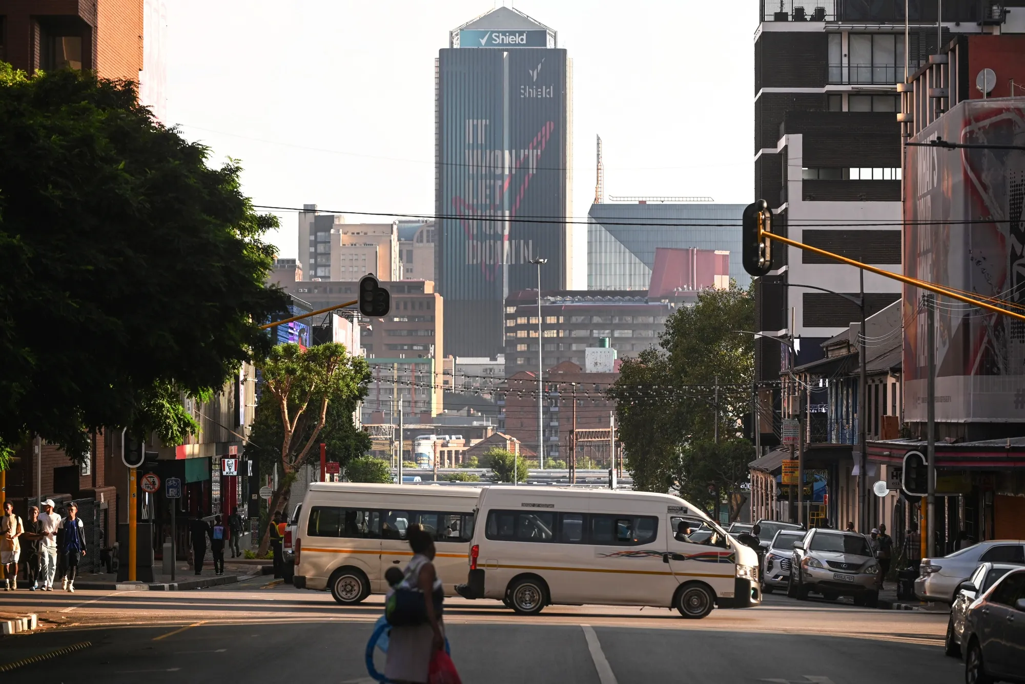 Rush hour in the Braamfontein district of Johannesburg.