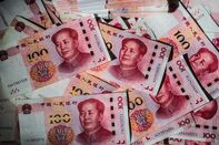 Chinese Yuan Banknotes As China Rolls Over Policy Loans With Party Congress Underway
