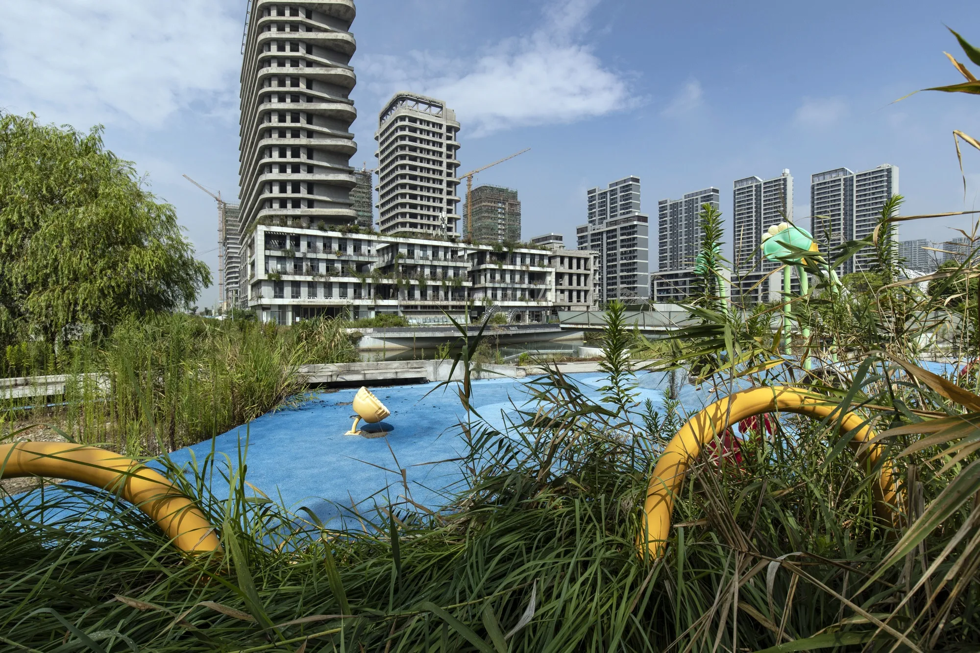 A deserted children's playground at a housing project in Ningbo, China, in August.&nbsp;
