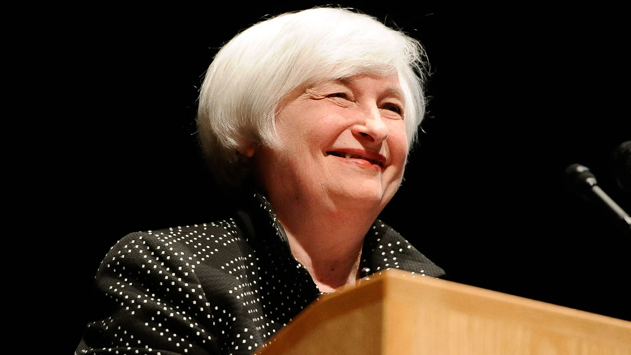 Federal Reserve Chair Janet Yellen speaks on inflation dynamics and monetary policy at the University of Massachusetts on Sept. 24, 2015, in Amherst.
